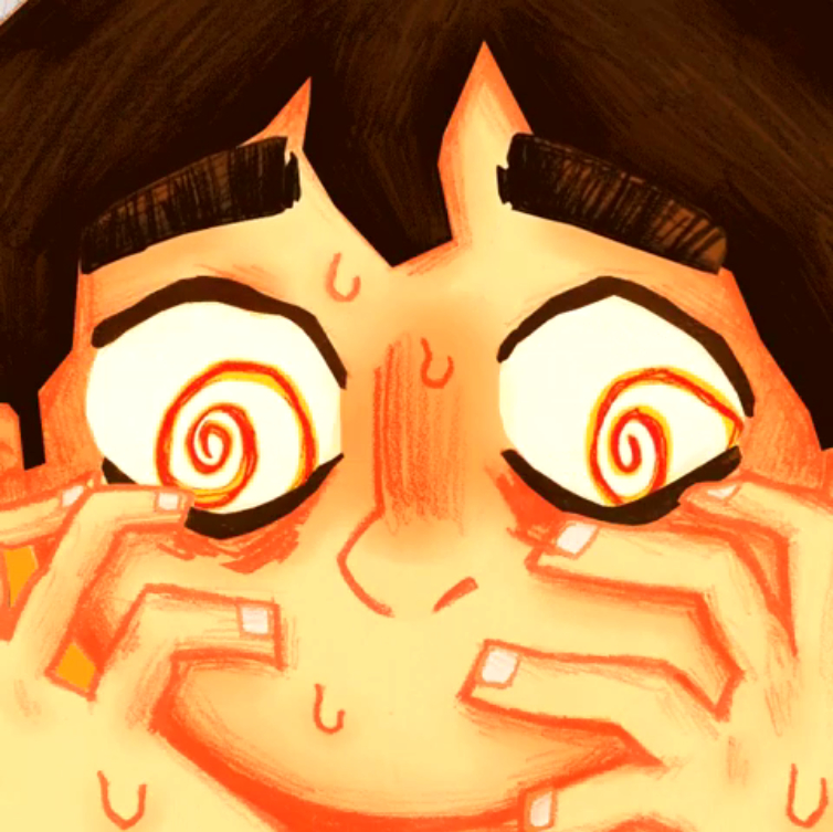 "Panic", #6 of "One week with Corona" gif set, Ginni Ranieri