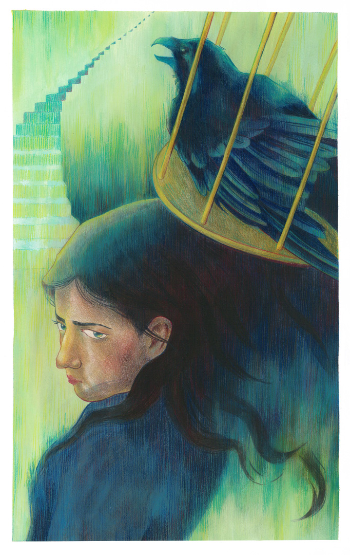 Illustration based on the fairy tale ‘The Count’s Daughter’, from a series of stories featuring curious women